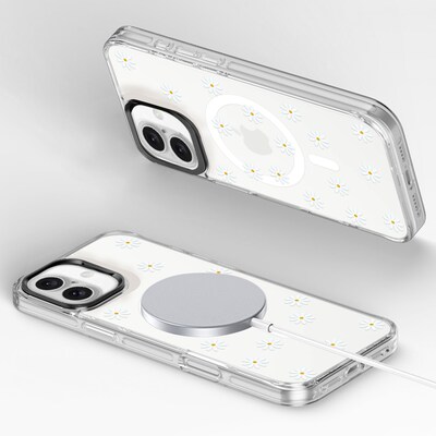 SaharaCase Inspire MagSafe Phone Case with Magnetic Backs for iPhone 16, Shock Absorbing, Floral (CP00638)