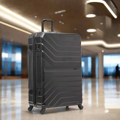 InUSA Aurum 33.66" Hardside Suitcase, 4-Wheeled Spinner, TSA Checkpoint Friendly, Black (IUAUR00XL-BLK)