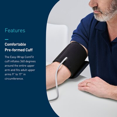 Omron 10 Series Bluetooth Upper Arm Blood Pressure Monitor, Black/White (BP7465)