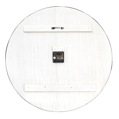 Elegant Designs Handsome 21" Rustic Farmhouse Wood Wall Clock, White Wash (HG2004-WWH)