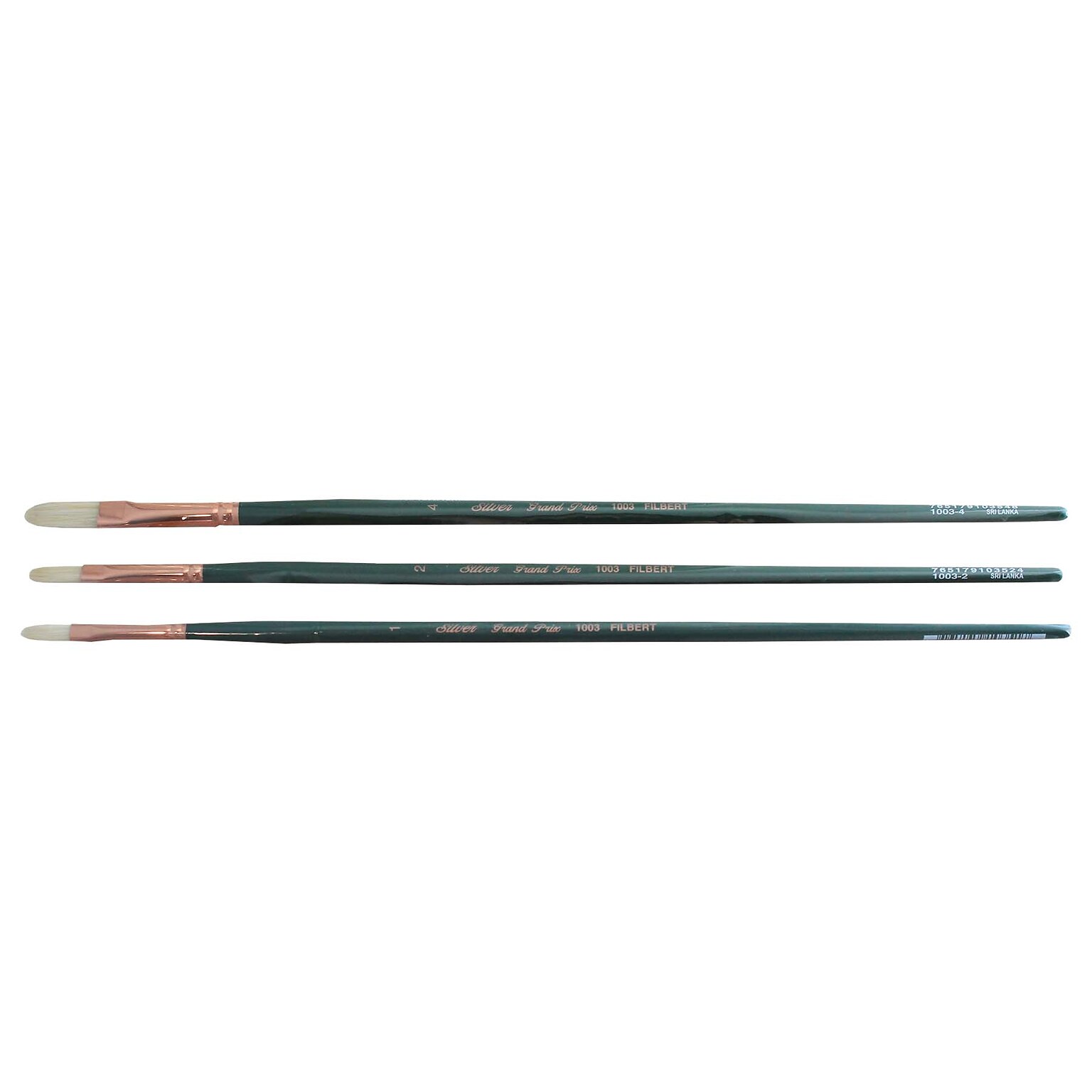Silver Brush Natural Hog Filbert, Filbert Brush, 4/Pack (SLVGP1075)