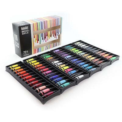 Liquitex BASICS Acrylic Paint Tube, Assorted Colors, 22 mL, 72/Pack (LIQ3699347)