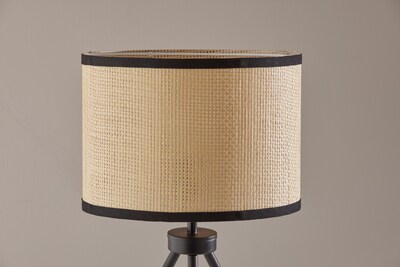 Adesso Raven Incandescent Table Lamp, Black & Natural (3953-01)