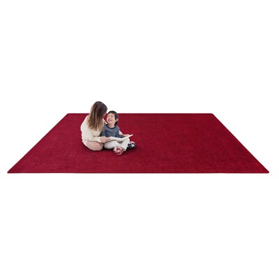 Joy Carpets Endurance Polyester 4' x 6' Machine Tufted Rug, Burgundy (80N-01)