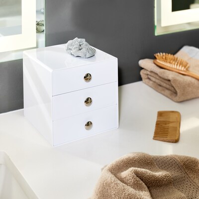 InterDesign Original Plastic 3-Drawer Organizer, White (35301)
