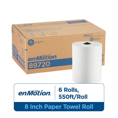 enmotion Flex Hardwound Paper Towels, 1-ply, 550 ft./Roll, 6 Rolls/Carton (89720)