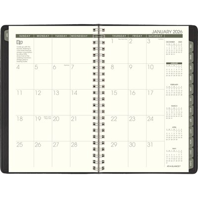 2026 AT-A-GLANCE Recycled 5" x 8" Weekly & Monthly Appointment Book Planner, Faux Leather Cover, Black (70-100G-05-26)