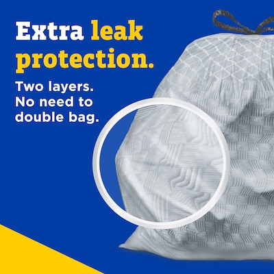 CloroxPro Glad 13 Gallon Drawstring Kitchen Trash Bag, Fresh Clean Scent, Gray, 110 Total Bags (22656)