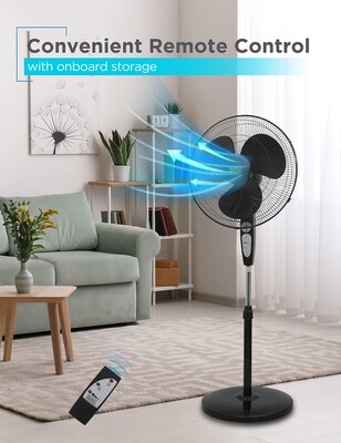 Black & Decker 18" Oscillating Pedestal Fan, 3-Speed, Black (BFSR18"B)