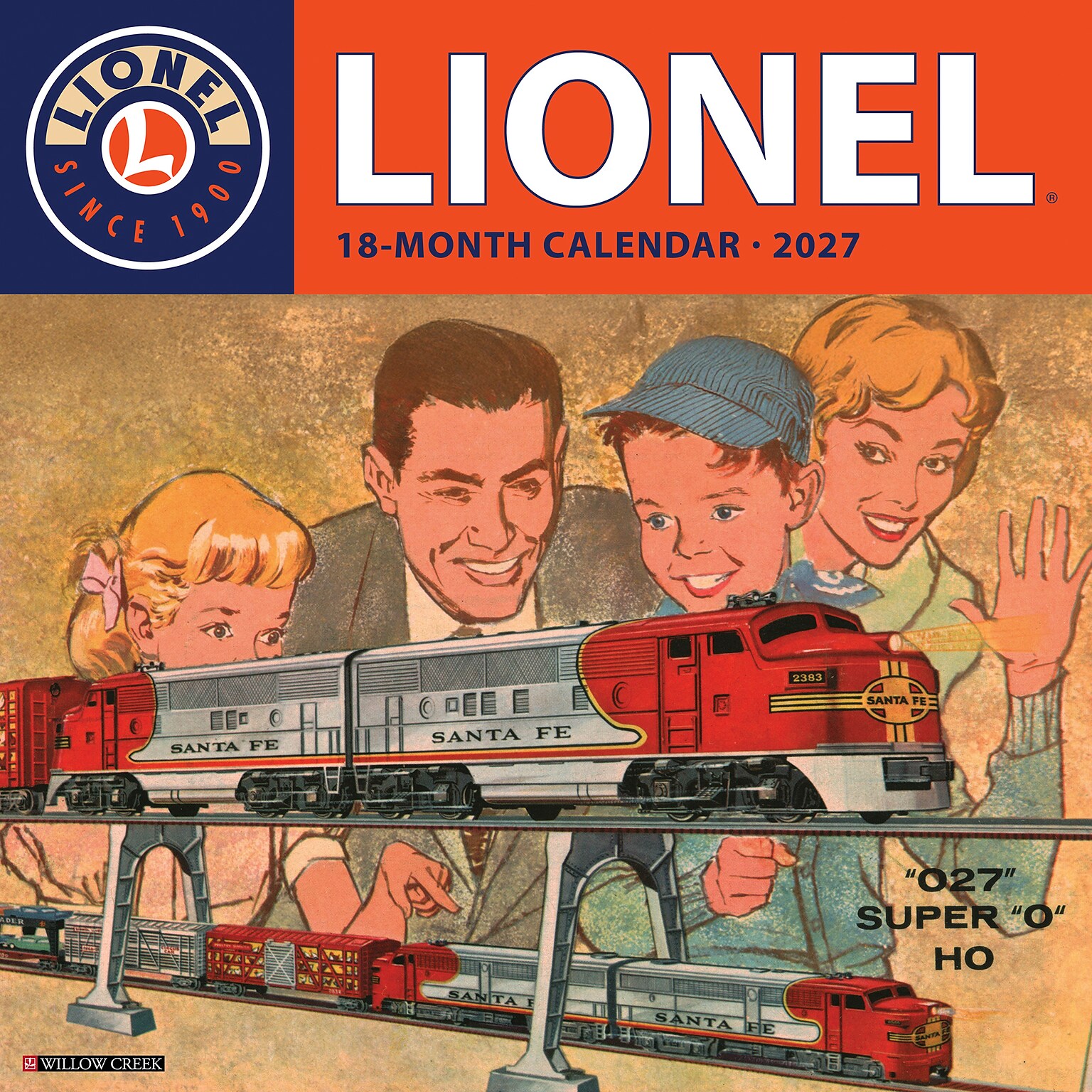 2027 Willow Creek Lionel 12 x 12 Monthly Wall Calendar (65570)
