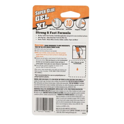Gorilla Gel Super Glue, 0.88 oz., Clear (102433)