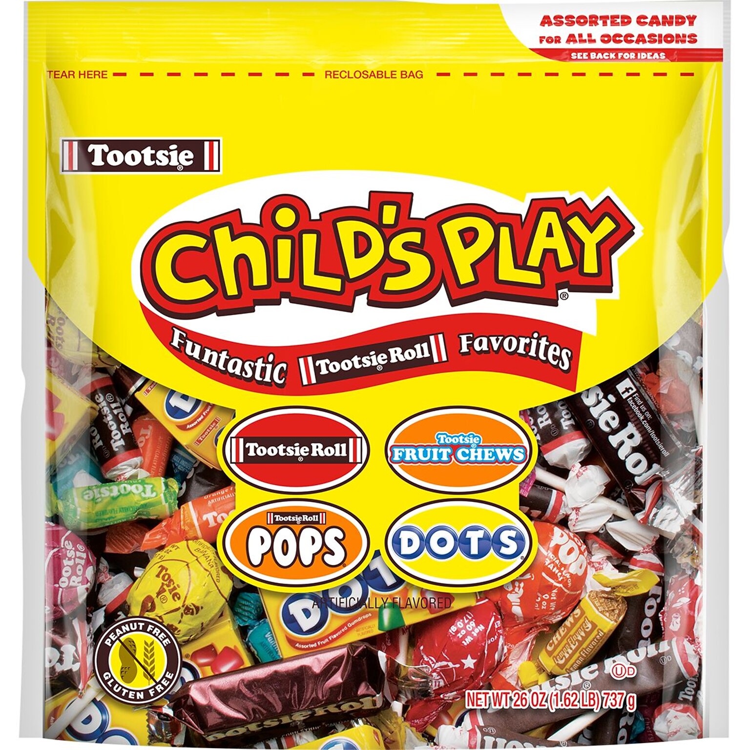 Tootsie Roll Childs Play Assorted Chewy Candy, 26 oz (TOO1817)