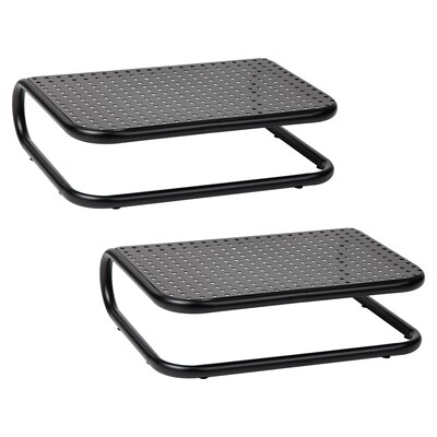 Mind Reader Monitor Stand and Ventilated Desktop Organizer, Black, 2/Pack (2CHORDMON-BLK)
