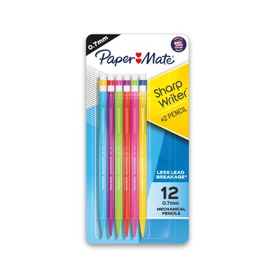 Paper Mate SharpWriter Mechanical Pencil, 0.7mm, #2 Medium Lead, Dozen (1898483)