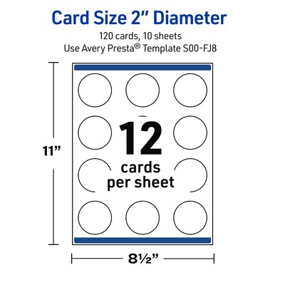 Avery Silver-Green Plaid Matte Blank Card, White, 120/Pack (S00-FJ8)