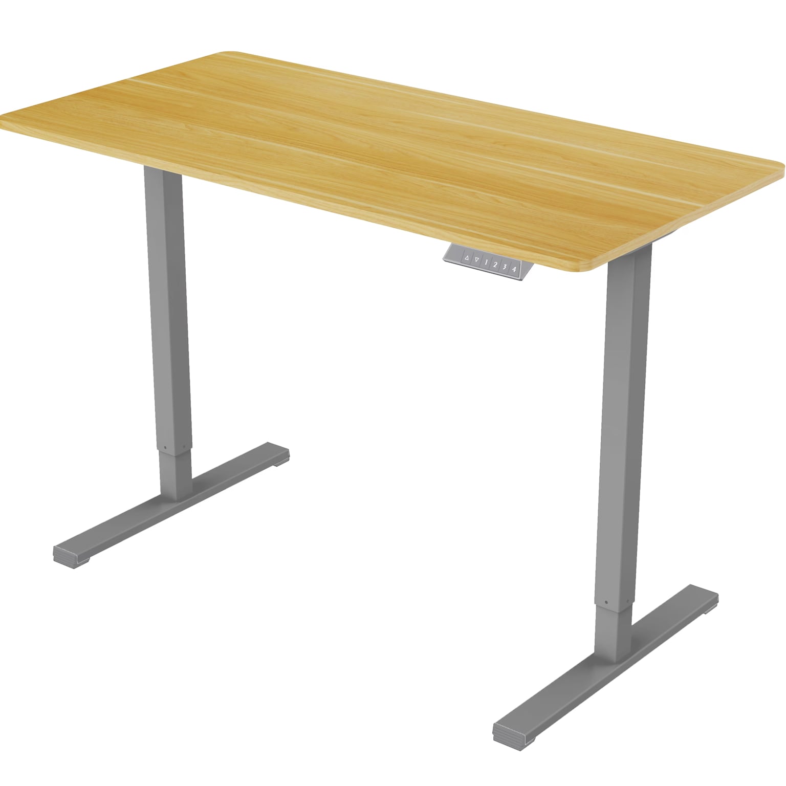 FlexiSpot ET155E 48W Electric Rectangular Adjustable Standing Desk, Maple/Gray (4SPL-S09010074)