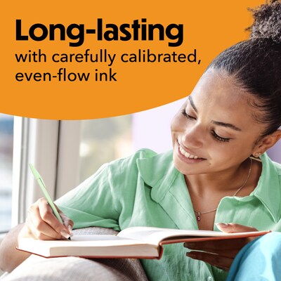 BIC Cristal Pastel  Ballpoint Pen, Medium Point, Black Ink, 24/Pack (MSPAP24-BLK)