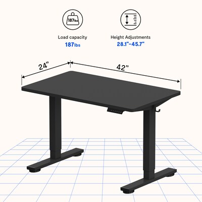 FlexiSpot E2 42''W Electric Adjustable Standing Desk, Black (E2B4224B)