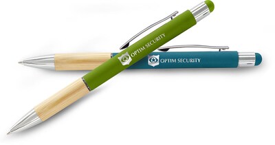 Custom Saratoga Bamboo Grip Stylus Pen