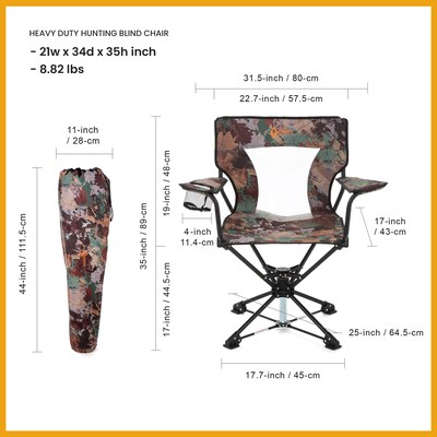 Arrowhead Outdoor Quiet 360°-Swivel Outdoor Chair, Camouflage (TSRTKKS0320U)