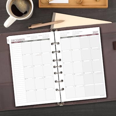 2027 AT-A-GLANCE 5.5" x 8.5" Weekly & Monthly Planner Refill, White/Gray (061-285Y-27)