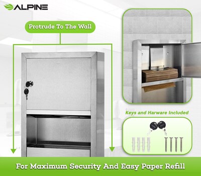 Alpine Industries Centerpull Paper Towel Dispenser, Stainless Steel (494)