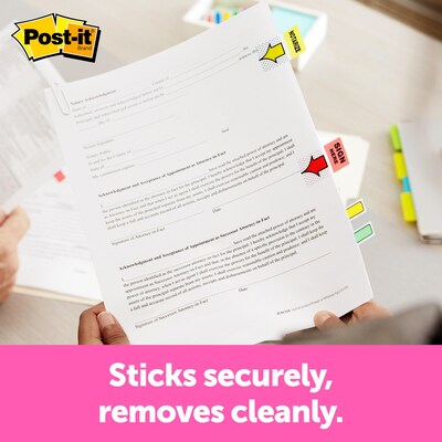 Post-it 'Sign Here' Message Flags, 1" Wide, Yellow, 200 Flags/Pack (680-HVSH)