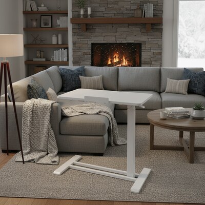 FlexiSpot H7 Pro Adjustable Side Table, 31.5" x 17.7", White (H7W-PRO-3218)