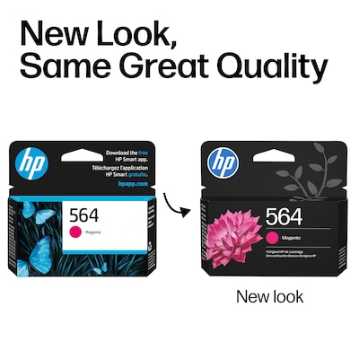 HP 564 Magenta Standard Yield Ink Cartridge, Prints Up to 300 Pages (CB319WN#140)