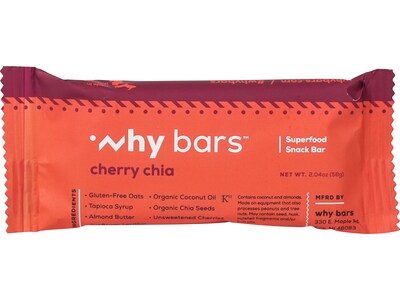 Why Bars Gluten-Free Cherry Chia Superfood Energy Bar, 2.04 oz., 12 Bars/Box (WB4)