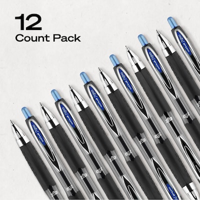 uniball 207 Retractable Gel Pens, Medium Point, 0.7mm, Blue Ink, Dozen (33951)