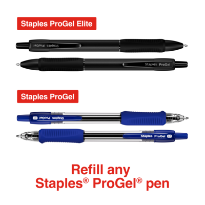 Staples ProGel Gel-Ink Pen Refill, Fine Point, Blue Ink, 2/Pack (ST63293)