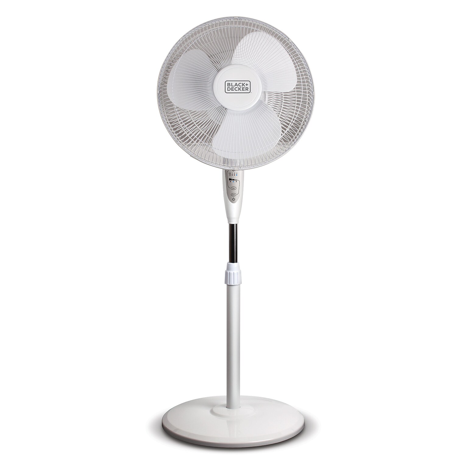 Black & Decker 16 Oscillating Pedestal Fan, 3-Speed, White (BFSR16W)