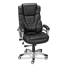 Alera® Maurits Series Fixed Arm Leather Swivel Computer and Desk Chair, Black (ALEMR41B19)