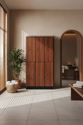 Alpine Industries 72 2-Tier 1-Column Storage Locker, Walnut (701-W-1-SPW-WTS)