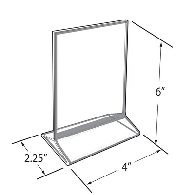 Azar Card Holder, Desktop/Countertop, Top/Side Loading Acrylic, 5/Pack (152792-BLK-5PK)