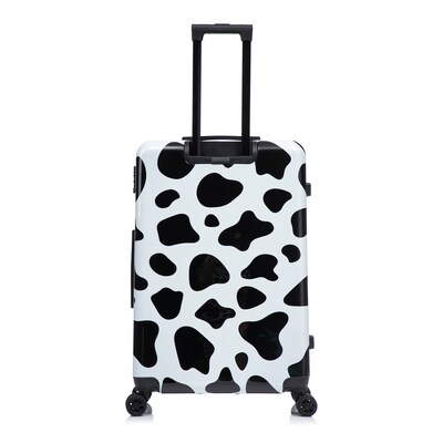 InUSA Prints 28" Hardside Suitcase, 4-Wheeled Spinner, TSA Checkpoint Friendly, Cow Animal Print (IUAPC00L-COW)