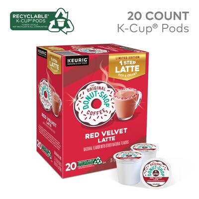 The Original Donut Shop One-Step Red Velvet Latte Coffee Keurig® K-Cup® Pods, Dark Roast, 20/Box (5000362053)
