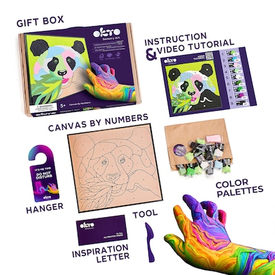 OKTO Clay-by-Number Panda Air-Dry Clay Art Kit, 17/Set (OKT20000)