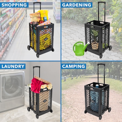 Mount-It! Mobile Rolling Mesh Utility Cart, Black (MI-906)