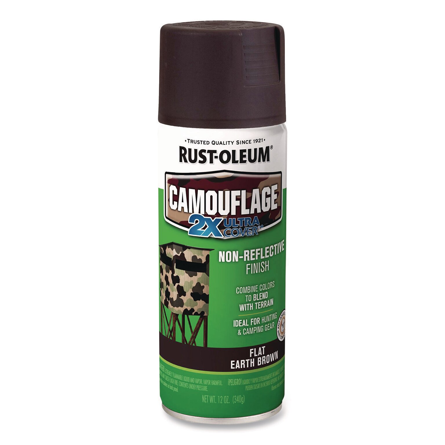 Rust-Oleum Camouflage Spray Paint, 12 oz. Aerosol Can, Flat Earth Brown (RST279178)