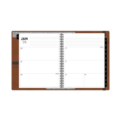 2026 Blue Sky ASMBLD 5" x 8" Weekly & Monthly Planner, Faux Leather Cover, Brown (152947)