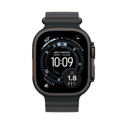 Apple Watch Ultra 3 GPS + Cellular Smartwatch, 49mm, Black Titanium Case with Black Ocean Band (MF0J4LW/A)