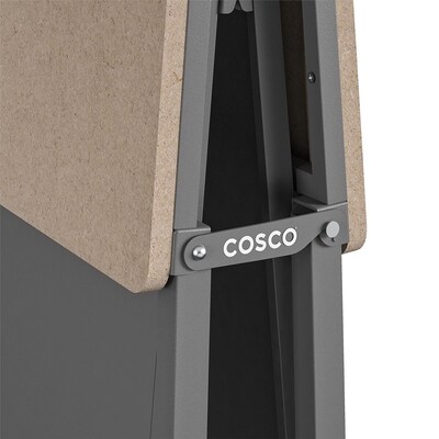 Cosco SmartFold Portable Workbench/Folding Utility Table w/ Locking Casters, 600 lb. Capacity, Brown (66721DKG1E)