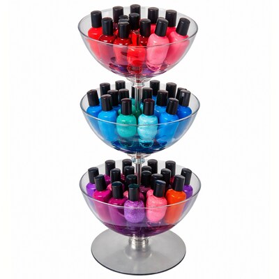 Azar Displays 3-Tier 10"W Bowl Floor Display, Clear (720310)