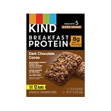 KIND Gluten-Free Dark Chocolate Cocoa Protein Breakfast Bar, 0.88 oz., 6 Bars/Box (41936)