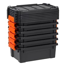Iris 13 Quart Heavy Duty Store-It-All Plastic Latching Storage Tote, Black, 6/Pack (500151)