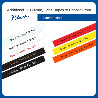 Brother P-touch TZe-251 Laminated Label Maker Tape, 1" x 26-2/10', Black On White (TZe-251)