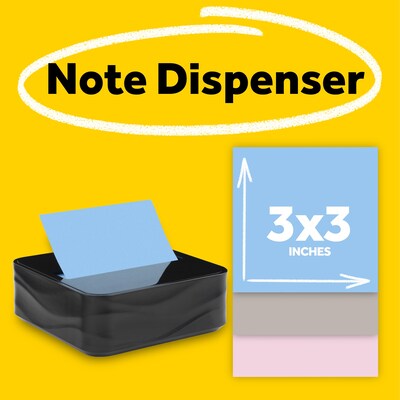 Post-it Pop-up Wave Design Dispenser for 3 x 3 Notes, Black (WAVE-330-BKVP)