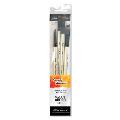 Daler-Rowney Simply Simmons All The Angles Brush Set, 4/Set, 2 Sets/Bundle (DRW255400006-2)